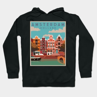 Amsterdam, Holland, Travel Poster Hoodie